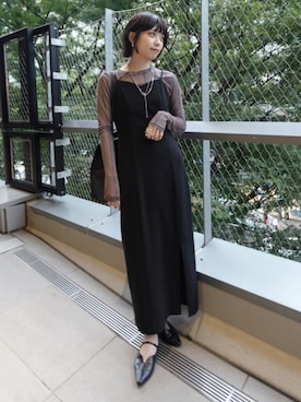 「アイテム（ドレス）」を使った、もえか / ecrumさん（レディース・162cm）の秋コーディネート