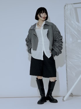 「Ezick（エジック）のアイテム（パンツ）」を使った、もえか / ecrumさん（レディース・162cm）の冬コーディネート