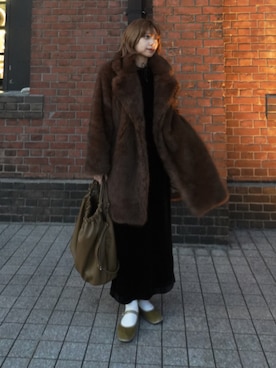 「アイテム（ドレス）」を使った、もえか / ecrumさん（レディース・162cm）の秋コーディネート