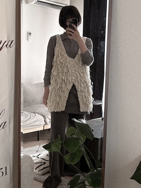 「Eaphiのアイテム（トップス、ホワイト系）」を使った、もえか / ecrumさん（レディース・162cm）の春コーディネート