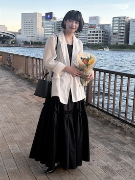 「アイテム（ジャケット/アウター）」を使った、ecrumさん（レディース・162cm）の夏コーディネート