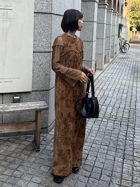 「アイテム（オールインワン・サロペット）」を使った、もえか / ecrumさん（骨格ナチュラル・レディース・162cm）の冬コーディネート