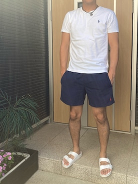 「POLO RALPH LAUREN（ポロ ラルフ ローレン）のアイテム（Pants、ブルー系）」を使った、kさん（メンズ・169cm）の夏コーディネート