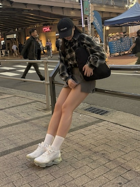 「しまむら（シマムラ）のアイテム（シャツ/ブラウス）」を使った、riinachanさん（レディース・157cm）の秋コーディネート