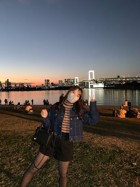 「158cm」｜「アイテム（デニムジャケット）」を使った、のんのんさん（レディース・158cm）の秋コーディネート