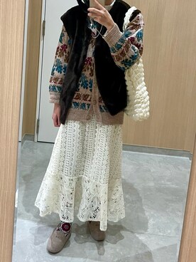 「ベストコーデ」｜「アイテム（レッグウェア）」を使った、んー🐰さん（レディース・160cm）の冬コーディネート