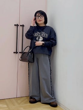 「アイテム（スウェット）」を使った、aikaさん（レディース・147cm・20代）の秋コーディネート