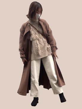「AS KNOW AS PINKY（アズノゥアズピンキー）のアイテム（ジャケット/アウター）」を使った、まめさん（レディース・167cm）の冬コーディネート