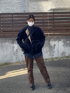 「#今日のコーデ」｜「アイテム（ブルゾン）」を使った、まめさん（レディース・167cm）の冬コーディネート