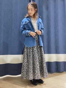 「シャツジャケット」｜「アイテム（ノーカラージャケット）」を使った、サトウさん（レディース・155cm）の夏コーディネート