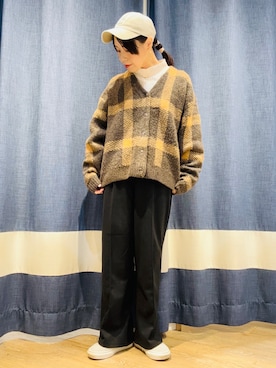 「Samansa Mos2 blue（サマンサモスモスブルー）のアイテム（帽子）」を使った、サトウさん（レディース・156cm）の冬コーディネート