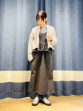 「Samansa Mos2 blue（サマンサモスモスブルー）のアイテム（ワンピース/ドレス）」を使った、サトウさん（レディース・156cm）の春コーディネート