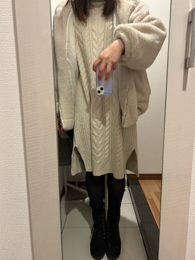 「reca（レカ）のアイテム（その他アウター）」を使った、ano15sugar15さん（レディース・163cm）の冬コーディネート