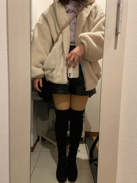 「reca（レカ）のアイテム（その他アウター）」を使った、ano15sugar15さん（レディース・163cm）の冬コーディネート