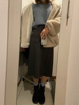 「reca（レカ）のアイテム（その他アウター）」を使った、ano15sugar15さん（レディース・163cm）の冬コーディネート