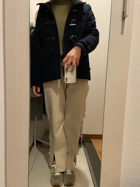 「earth music&ecology（アースミュージックアンドエコロジー）のアイテム（ダッフルコート）」を使った、ano15sugar15さん（レディース・163cm）の冬コーディネート