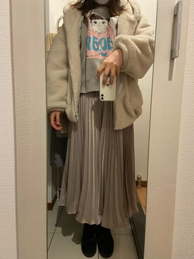 「reca（レカ）のアイテム（その他アウター）」を使った、ano15sugar15さん（レディース・163cm）の冬コーディネート