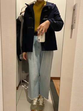 「earth music&ecology（アースミュージックアンドエコロジー）のアイテム（ダッフルコート）」を使った、ano15sugar15さん（レディース・163cm）の冬コーディネート