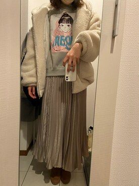 「reca（レカ）のアイテム（その他アウター）」を使った、ano15sugar15さん（レディース・163cm）の冬コーディネート