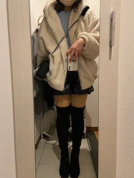 「reca（レカ）のアイテム（その他アウター）」を使った、ano15sugar15さん（レディース・163cm）の冬コーディネート