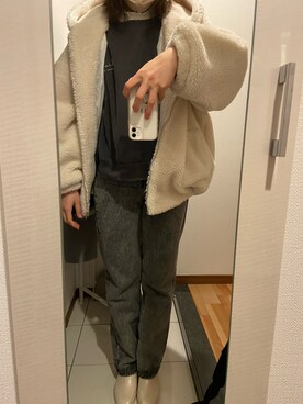「one way（ワンウェイ）のアイテム（スウェット）」を使った、ano15sugar15さん（レディース・163cm）の冬コーディネート