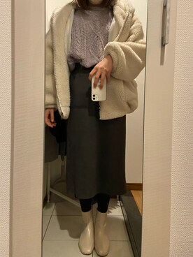 「reca（レカ）のアイテム（その他アウター）」を使った、ano15sugar15さん（レディース・163cm）の冬コーディネート