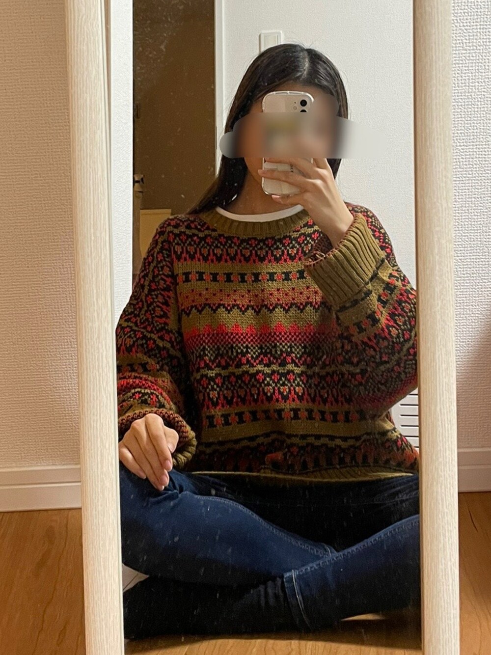 「ニット、デニム、UNIQLO、へザー、ハロウィン、冬コーデ、大人カジュアル、ユニクロ、秋服、wearhalloween2021、ニット/セーター、ミュエータ、muhet」｜「MUHETのアイテム（ニット/セーター、その他）」を使った、こここ。さん（レディース・165cm）の秋コーディネートの1枚目の写真
