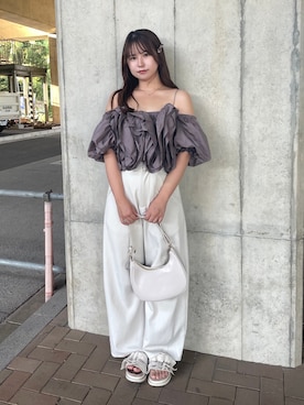 「アイテム（ヘアピン）」を使った、wakanaさん（レディース・155cm）の秋コーディネート