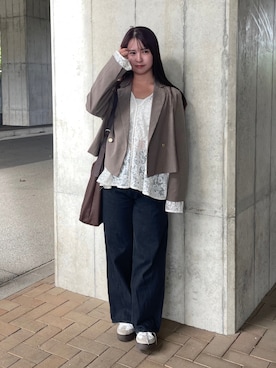 「earth music&ecology（アースミュージックアンドエコロジー）のアイテム」を使った、wakanaさん（レディース・155cm）の秋コーディネート