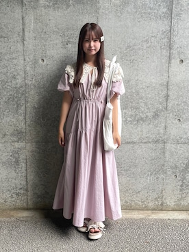 「付け襟」｜wakanaさん（レディース・155cm）の夏コーディネート