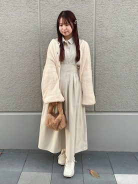 「アイテム（ヘアピン）」を使った、wakanaさん（レディース・155cm）の秋コーディネート