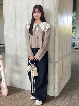 「アイテム（付け襟）」を使った、wakanaさん（レディース・155cm）の秋コーディネート