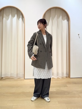 「アイテム（テーラードジャケット）」を使った、かえでさん（レディース・156cm）の秋コーディネート