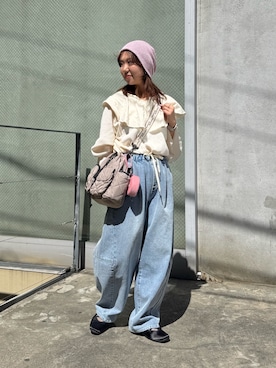 「etsinta（エシンタ）のアイテム（トップス）」を使った、かえでさん（レディース・156cm）の春コーディネート