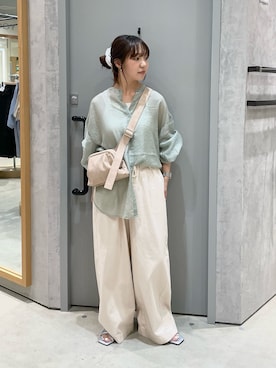 「シア―ブラウス」｜かえでさん（レディース・156cm）の夏コーディネート