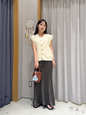 「ベストコーデ」｜「アイテム（バッグ）」を使った、かえでさん（レディース・156cm）の夏コーディネート