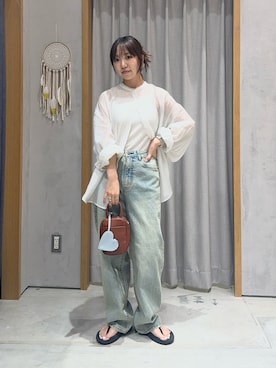 「シア―ブラウス」｜かえでさん（レディース・156cm）の夏コーディネート