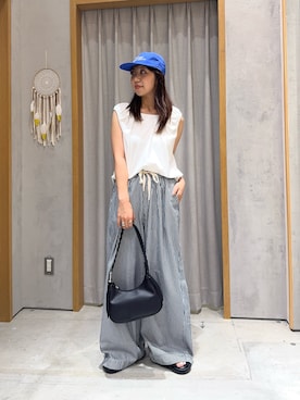 「アイテム（Tシャツ/カットソー）」を使った、かえでさん（レディース・156cm）の夏コーディネート