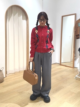 「アイテム（ボストンバッグ）」を使った、かえでさん（レディース・156cm）の秋コーディネート