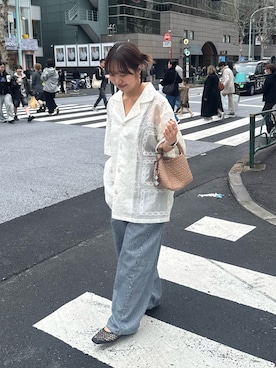 「メッシュパンプス」｜かえでさん（レディース・156cm）の春コーディネート