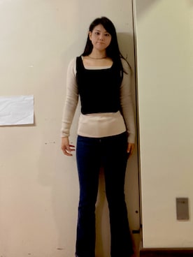 「アイテム（デニムパンツ）」を使った、bullwakaさん（レディース・160cm）の秋コーディネート