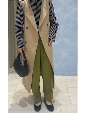 「Te chichi TERRASSE（テチチテラス）のアイテム（トレンチコート）」を使った、kanaさん（レディース・160cm）の秋コーディネート