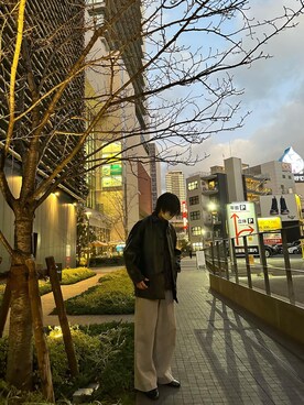 「soerte（ソエルテ）のアイテム（ジャケット/アウター）」を使った、くまもとひょうさん（メンズ・178cm）の冬コーディネート