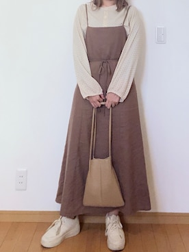 「JUNOAH（ジュノア）のアイテム（サロペット/オーバーオール）」を使った、◯えさん（レディース・158cm）の秋コーディネート
