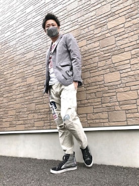 「DSQUARED2（ディースクエアード）のアイテム（テーラードジャケット）」を使った、yohさん（メンズ・184cm）の秋コーディネート