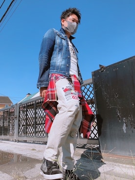 「DSQUARED2（ディースクエアード）のアイテム（ジャケット/アウター）」を使った、yohさん（メンズ・184cm）の春コーディネート