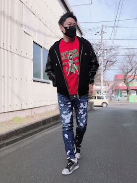 「DSQUARED2（ディースクエアード）のアイテム（ブルゾン）」を使った、yohさん（メンズ・184cm）の冬コーディネート