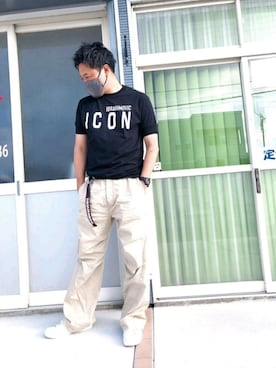 「DSQUARED2（ディースクエアード）のアイテム（チノパンツ）」を使った、yohさん（メンズ・184cm）の夏コーディネート