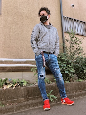 「DSQUARED2（ディースクエアード）のアイテム（パーカー）」を使った、yohさん（メンズ・184cm）の秋コーディネート