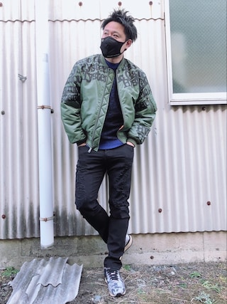 yoh|HYSTERIC GLAMOURのMA-1を使ったコーディネート - WEAR 公式カスタマイズ商品 TYPE MA-1ジャケット LOGO ブルゾン